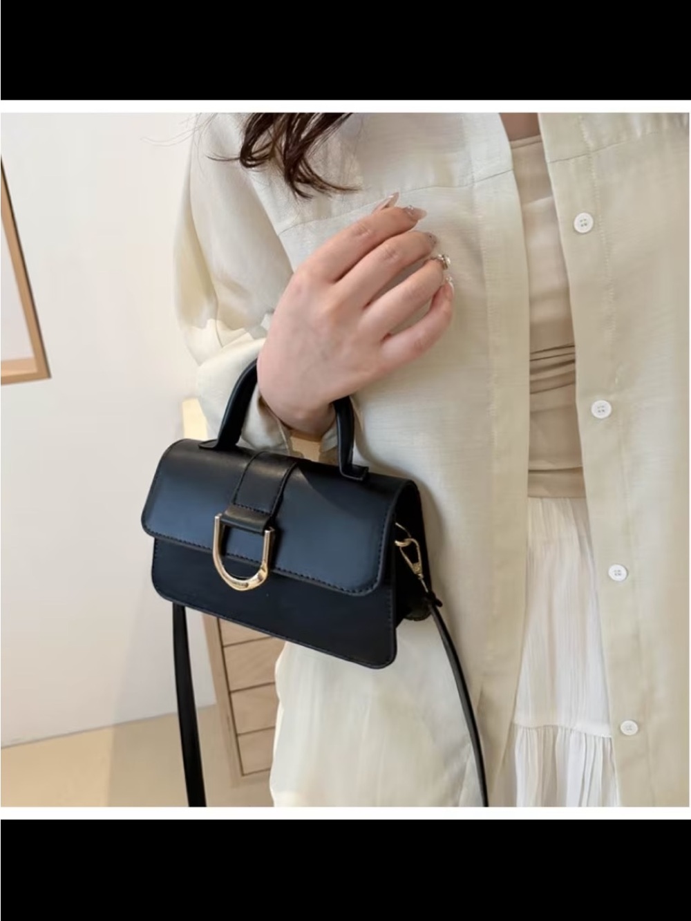 Affordable Fashion Finds Black Satchel with Gold Buckle